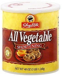 shortening all vegetable ShopRite Nutrition info