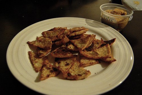 snacks, pita chips, salted usda Nutrition info
