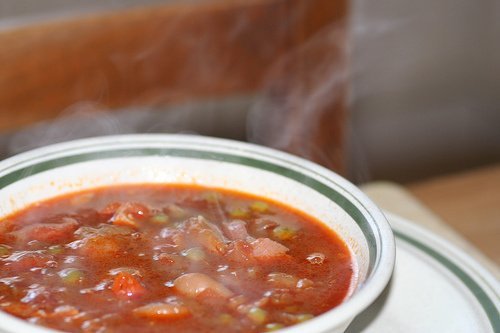 soup, lentil with ham, canned, ready-to-serve usda Nutrition info