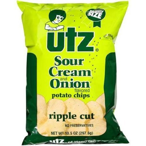 sour cream onion potato chips Utz Nutrition info