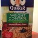 The Quaker Oats, Co. weight control instant oatmeal maple & brown sugar Calories
