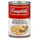 Campbells chicken & dumplings soup condensed soup Calories