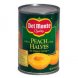 Del Monte yellow cling peach halves in heavy syrup Calories