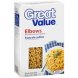 Great Value elbows macaroni Calories
