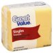 pasteurized prepared cheese product singles, american