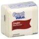 Great Value white american pasteurized prepared product cheese Calories