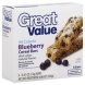 Great Value cereal blueberry bars Calories