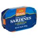 fancy plain sardines in soybean oil, lightly smoked