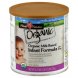 infant formula organic milk based, with iron, 0-12 months