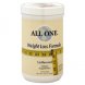 All One weight loss formula unflavored Calories