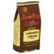 coffee ground, caramel cream flavored