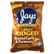 Jays crispy ridged flavored potato chips roasted garlic & parmesan Calories