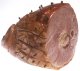 pork, cured, ham, slice, bone-in, separable lean and fat, heated, pan-broil