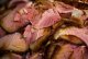 pork, cured, ham, rump, bone-in, separable lean and fat, heated, roasted