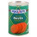 PriceRite beets sliced Calories