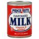 PriceRite evaporated milk vitamin d added Calories