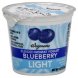 yogurt blended, nonfat, light, blueberry