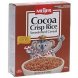 cocoa crisp rice sweetened cereal