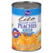 Kroger lite peaches yellow cling, sliced Calories