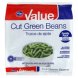 Value value green beans cut, family pack Calories