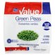 value peas green, family pack