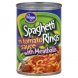 spaghetti rings in tomato sauce with meatballs