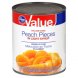 Kroger peach pieces yellow cling, in light syrup Calories