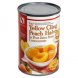 Safeway yellow cling peach halves in pear juice from concentrate Calories