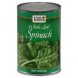 Stop & Shop spinach whole leaf Calories