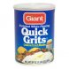 quick grits enriched white hominy