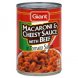 Giant Supermarket macaroni & cheesey sauce with beef in tomato sauce Calories