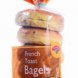 Hannaford french toast bagel Calories
