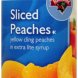Hannaford sliced peaches in extra lite syrup Calories