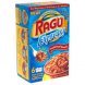 Ragu express! spiral pasta & sauce, traditional tomato Calories