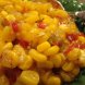 corn with red and green peppers, canned, solids and liquids