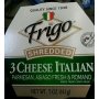 Frigo 3 cheese italian shredded parmesan asiago romano Calories