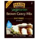 Hain pure foods gravy mix vegetarian, fat free, brown Calories