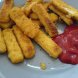 fish portions and sticks, frozen, preheated