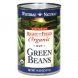 vegetarian organic green beans cut