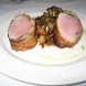 veal, loin, separable lean and fat, cooked, roasted