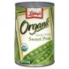 Libbys organic sweet peas tender young Calories