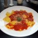 beef ravioli in tomato and meat sauce