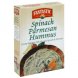 Fantastic Foods creamy hummus dip mix spinach parmesan Calories