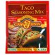 Casa Fiesta taco seasoning mix mild Calories