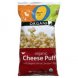 organic cheese puffs with organic white cheddar cheese