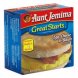 Aunt Jemima great starts egg, cheese & bacon on a biscuit Calories