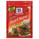 McCormick & Company, Inc. cooking bag & seasoning mix beef stew Calories