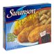 Swanson standard meals, chicken strips w. corn, fries, brownie Calories