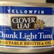 clover leaf chunk light tuna, yellowfin in broth and oil tuna products
