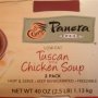 Panera Bread tuscan style chicken soup - 2 container pack Calories